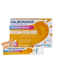 Haliborange Ricarica Sprint Integratore Tonico Energetico 20 Stick-Pack